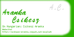 aranka csikesz business card